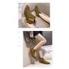 Large Size Pointed Head Thick with Martin Boots Female 2025 New A Foot Stirrup Suede Low Heel Short Boots