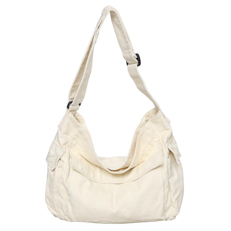 Washed Canvas Shoulder Bags Large Capacity Cott Biker Bags Korea Style Cloth Satchels Women 100% Cott Pastoral Tooling Bags