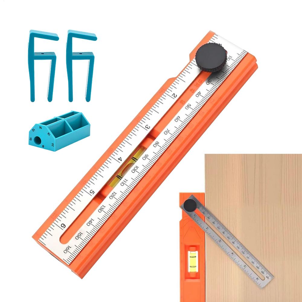 Measuring Tools For Woodworking Scribing Ruler Adjustable Guide With Angle Marking 15-90 Degree For Layout Gauge Portable