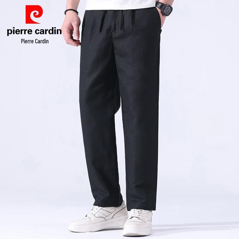 Pierre Cardin Men's Linen Blend Straight-Leg Casual Pants