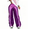Damen Casual Lockere Hose mit Tunnelzug und Kontrastfarbe