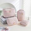 4PCS/SET Corduroy Cosmetic Bag Going Out Portable Handbag Flannel Large Capacity Storage Bag Multifunctional Red Packet Four-piece Set