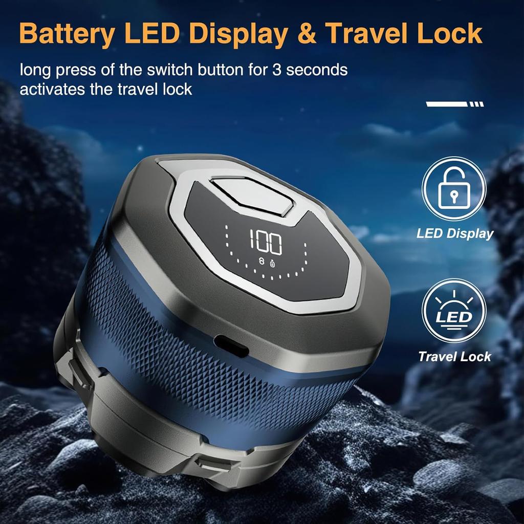 Tinsol Titanium Electric Head Shaver for Bald Men 6D Magnetic Razor Hair Trimmer Rechargeable LED Waterproof Face Hair Cutting