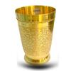 Brass Dining Glass || Drinking Brass Glass || Brass Tumbler with Embosed Design - Capacity 300 Ml (Pack of 1 Glass)