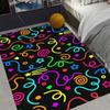 Retro Arcade Stars Bowling Alley Carpet 90s Arcade Retro Rug Non-Slip Home Theater Movie Room Floor Mat Gamer Room Décor Gift