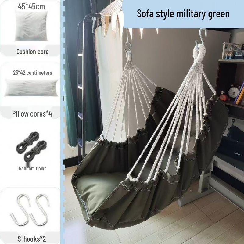 Indoor Hanging Chair Swing for Students – Children's Bedroom Door Frame Hammock, Dormitory Swing, or Courtyard Cradle Seat