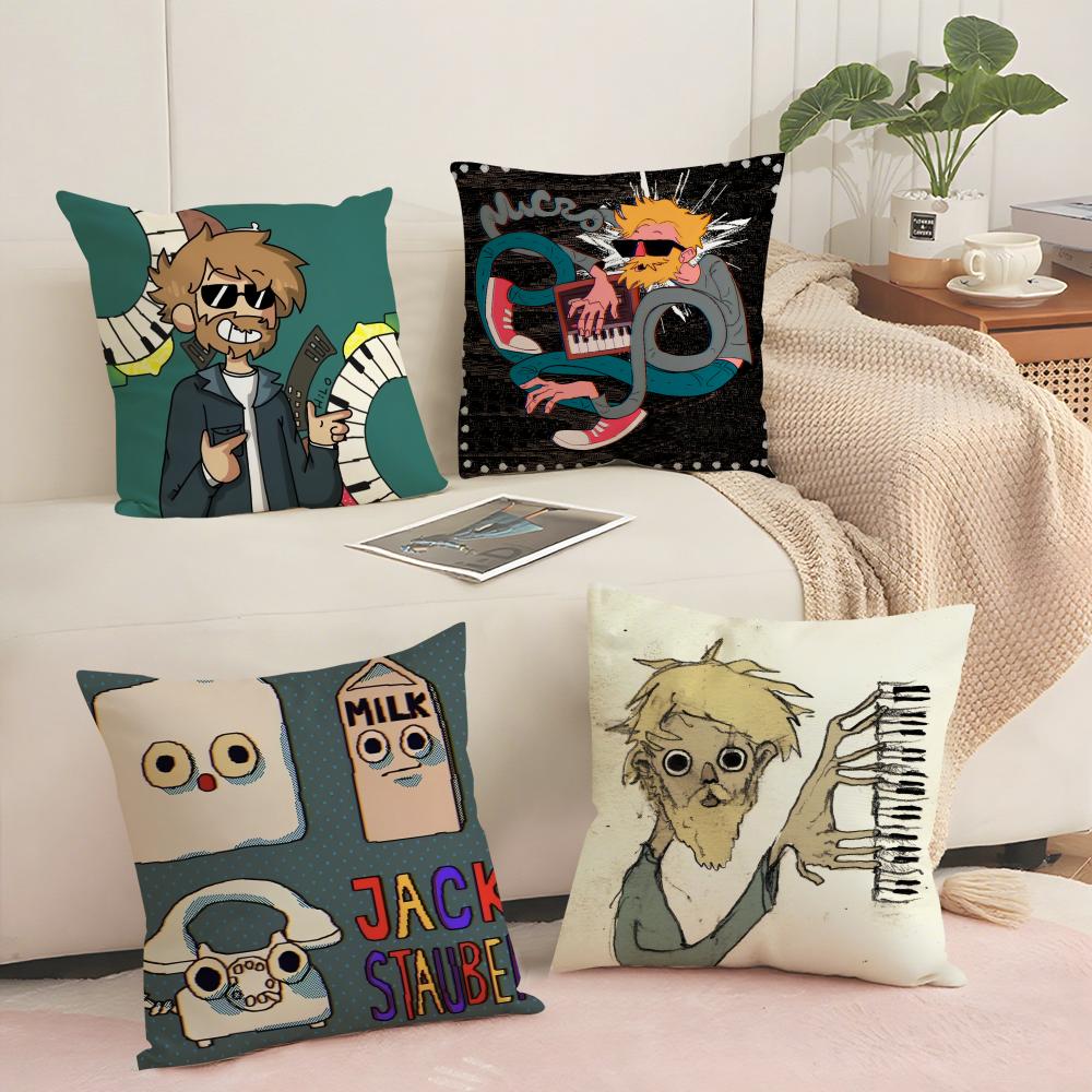 J-Jack Stauber Cushion Cover Soft Short Plush Pillow Cover Smooth Cozy Texture Aesthetic Cushion Case Home Decor