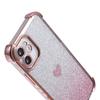 For iPhone 11 Drop Protection Cell Phone Case Heart Pattern TPU Glittery Powder Phone Cover