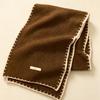Fresh and vintage locked-edge soft cozy knit Korean ambient scarf for women, versatile winter thickened shawl with warm scarf