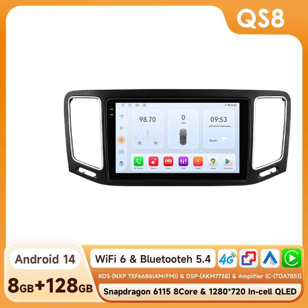 Hizpo Snapdragon Car Radio Stereo Intelligent Screen for Volkswagen VW Sharan SEAT Alhambra 7N 2010-2022 Multimedia Player GPS Carplay 4GWiFi Video