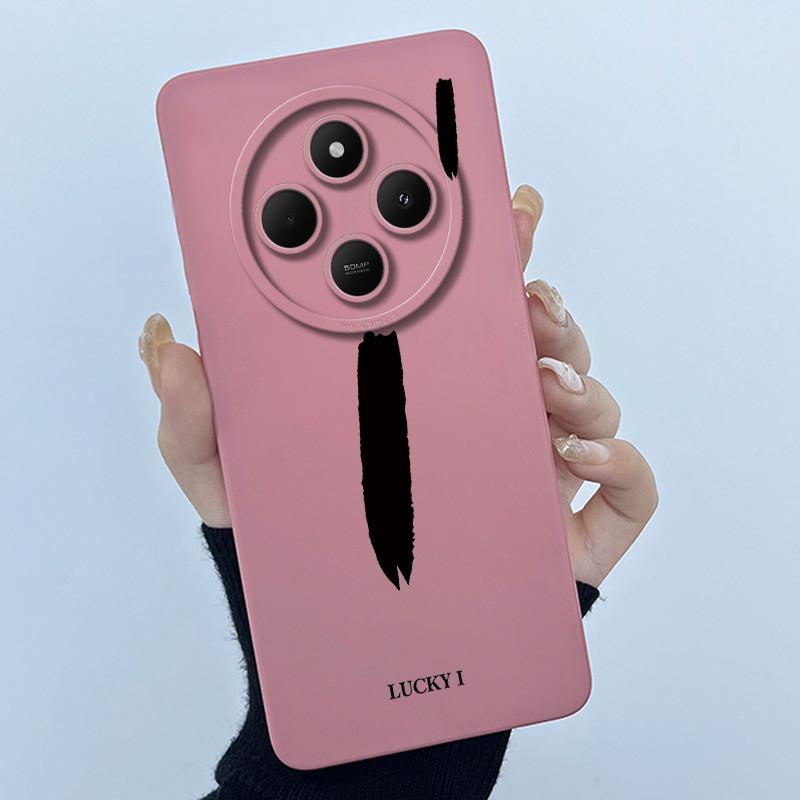 For Xiaomi Redmi 14C 4G A3Pro 4G/ Xiaomi Poco C75 4G M7 5G Case Lucky Initial Letter Liquid Soft Silicone Protective Cover Phone