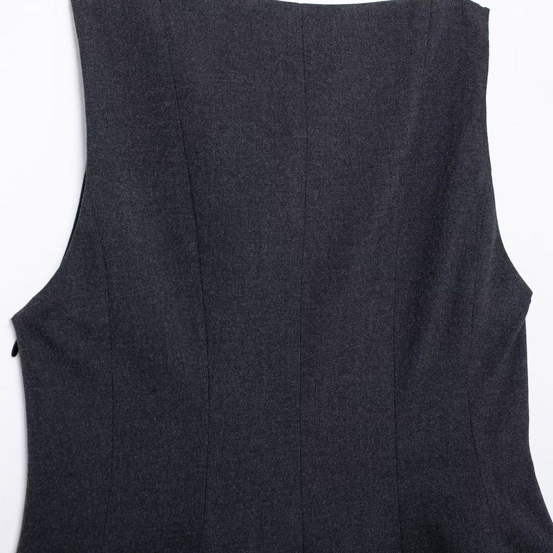Kaslead New Arrival Women's Clothing Fashion Style Ruffles Hem Round Neck Sleeveless Silm Tops 4661124