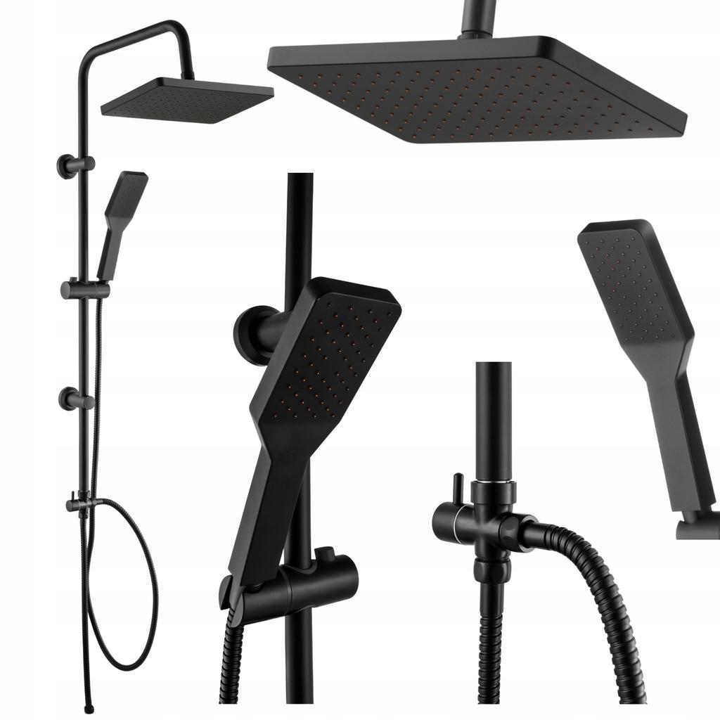 Surface-Mounted Shower Set with Rainfall Head and Hand Shower, , Amfisa