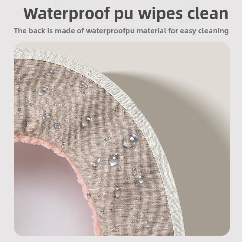 Winter Thickened Double Toilet Seat Cushion Set  Bathroom Pad with Handle Toilet Seat Cover Zipper Soft Universal Home Use