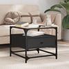 Vidaxl Coffee Table with Glass Top, Black, 50X50X45 Cm