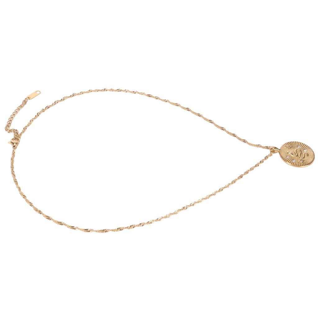 Náhrdelník pro ženy s bílým zirkonem, hadí vzor, galvanizovaný, módní dámský přívěsek