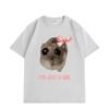 Im Just A Girl Hamster Meme Graphic T Shirts Fashion Funny Short Sleeve Tshirt High Quality Cotton Oversized Tshirts Unisex