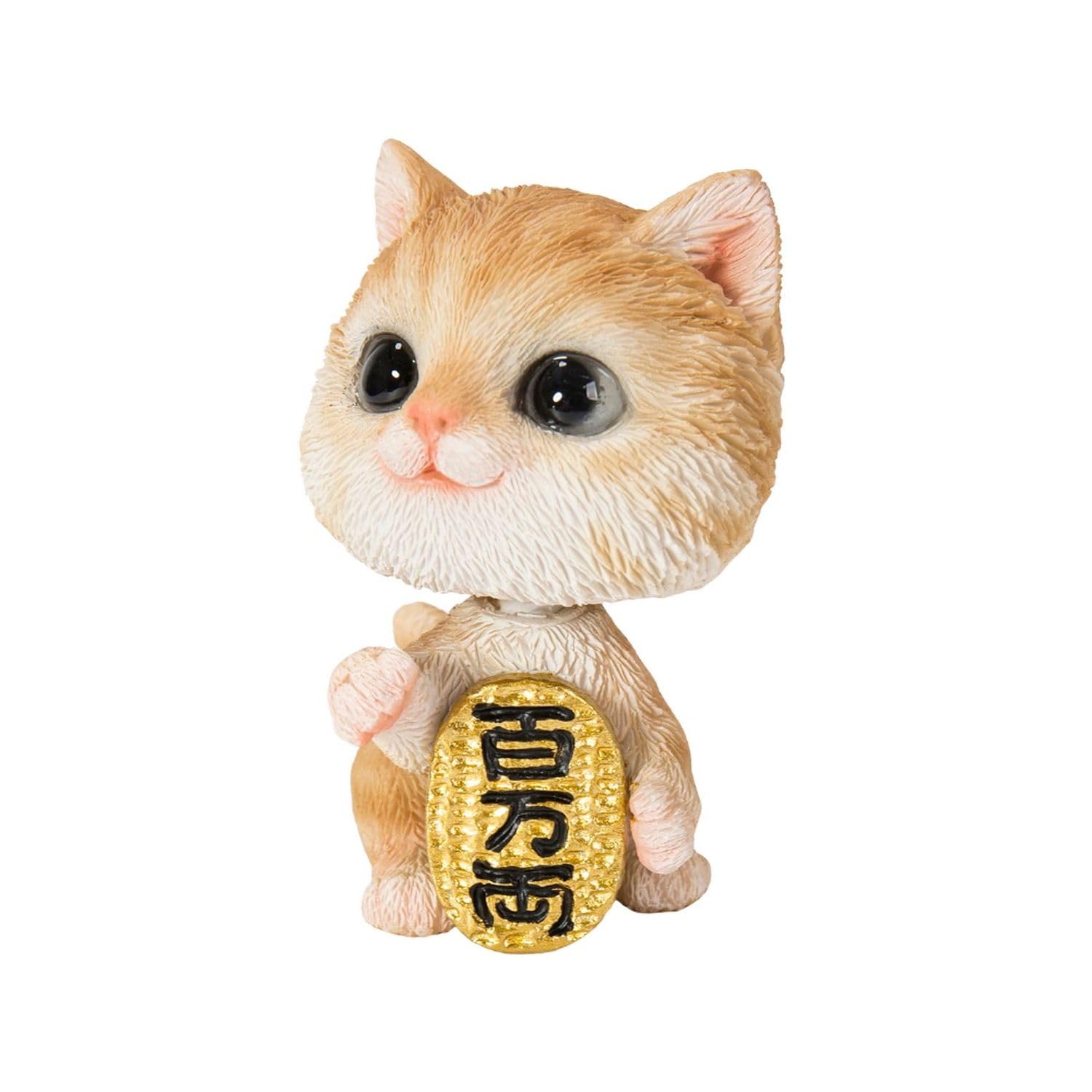 

Ubia Brown Tabby Cat with a Shaking Head Holding an Oval 4 x x Garden Coin, 3.5 5.5 cm, Figurine, Ornament, Animal, Decor, Cat, H22214-1