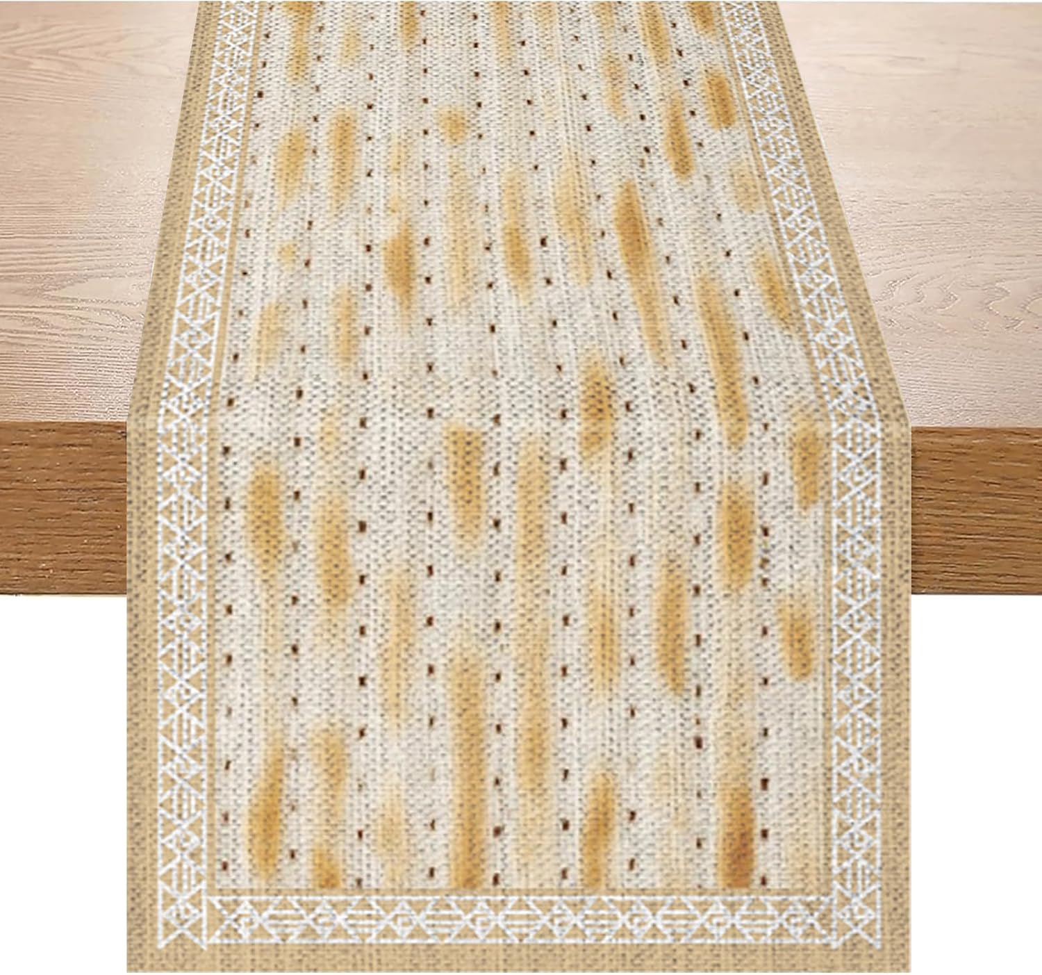 Passover Matzah Table Runner Jewish Holiday Decor Seder Plate Pesach Matzoh Star of David Table Runner Passover Decorations 150x33cm