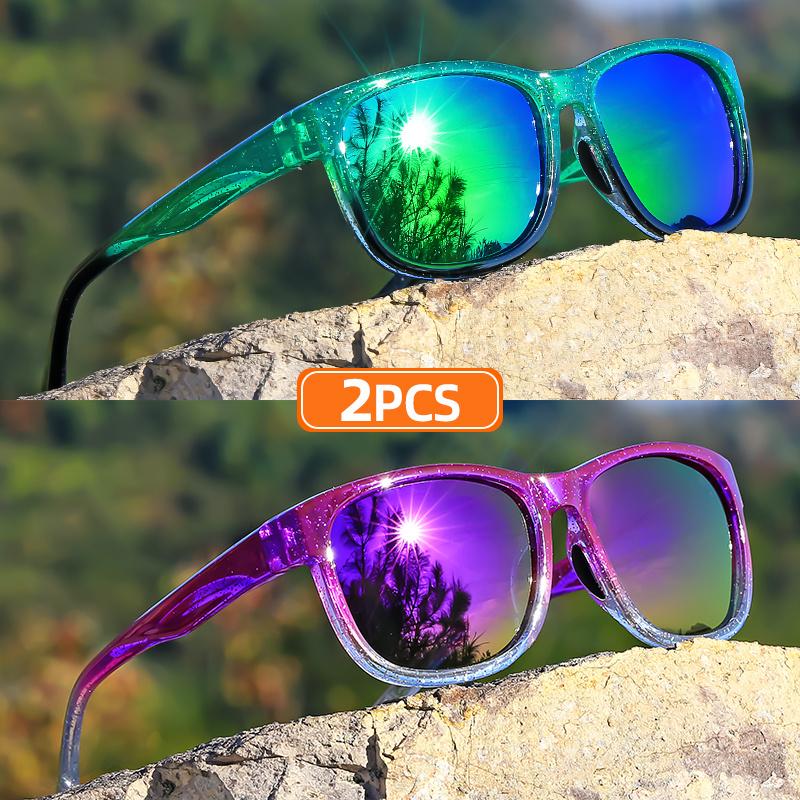 1 Pair Classic Square Fashion Glasses Unisex Lightweight Pearlescent Frame Outdoor Sports Style Eyewear