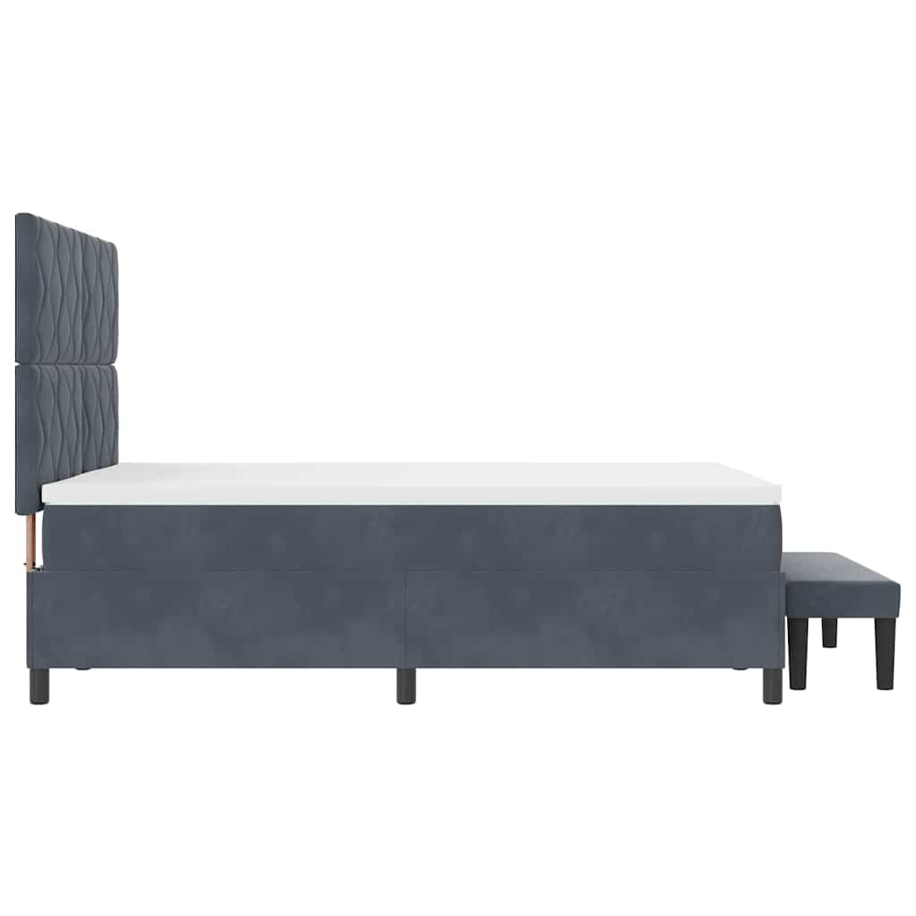 Boxspring Bed with Headboard Dark Grey 140 x 200 cm Velvet