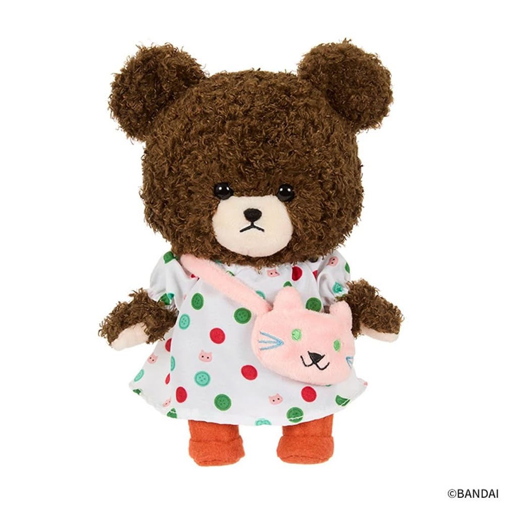 Sekiguchi The Bears' School Plush Toy, Fluffy Jackie with Cat, 622696, Size: H21 X W14 X D12cm