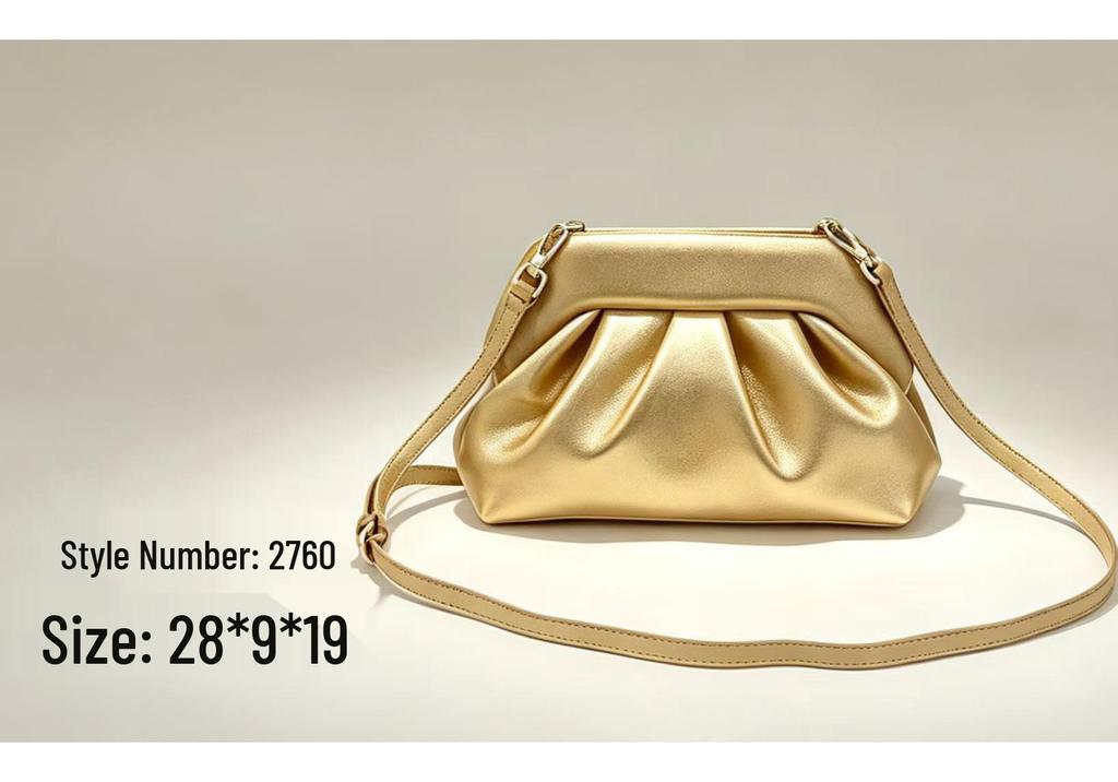 Women's Fashionable Pleated Underarm Clutch & Crossbody Bag