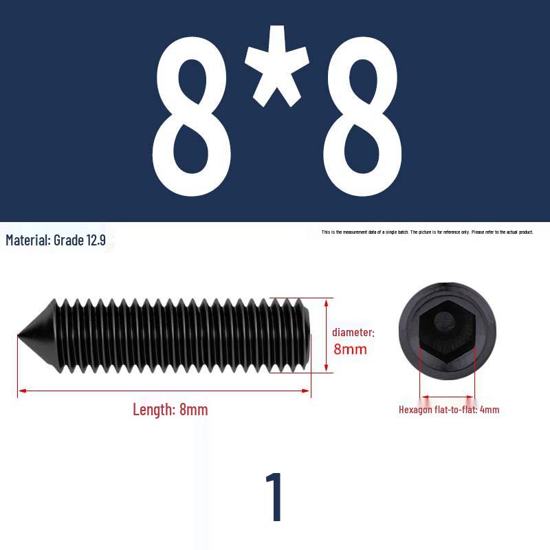 12.9 Edelstahl 304 Innensechskant Kegelspitze Gewindestift M2/M3