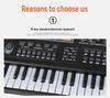 61-Key Children's Electronic Keyboard with Microphone - Educational Musical Toy Piano with Power Supply