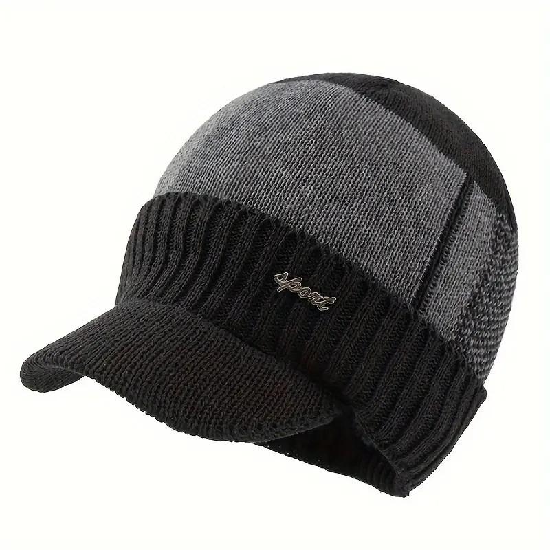 2/1PC Winter Hats Knit Cap Men And Women Velvet Hat Coral Fleece Scarf Outdoor Riding Hat Warm Plus Velvet Neck Protect Cap