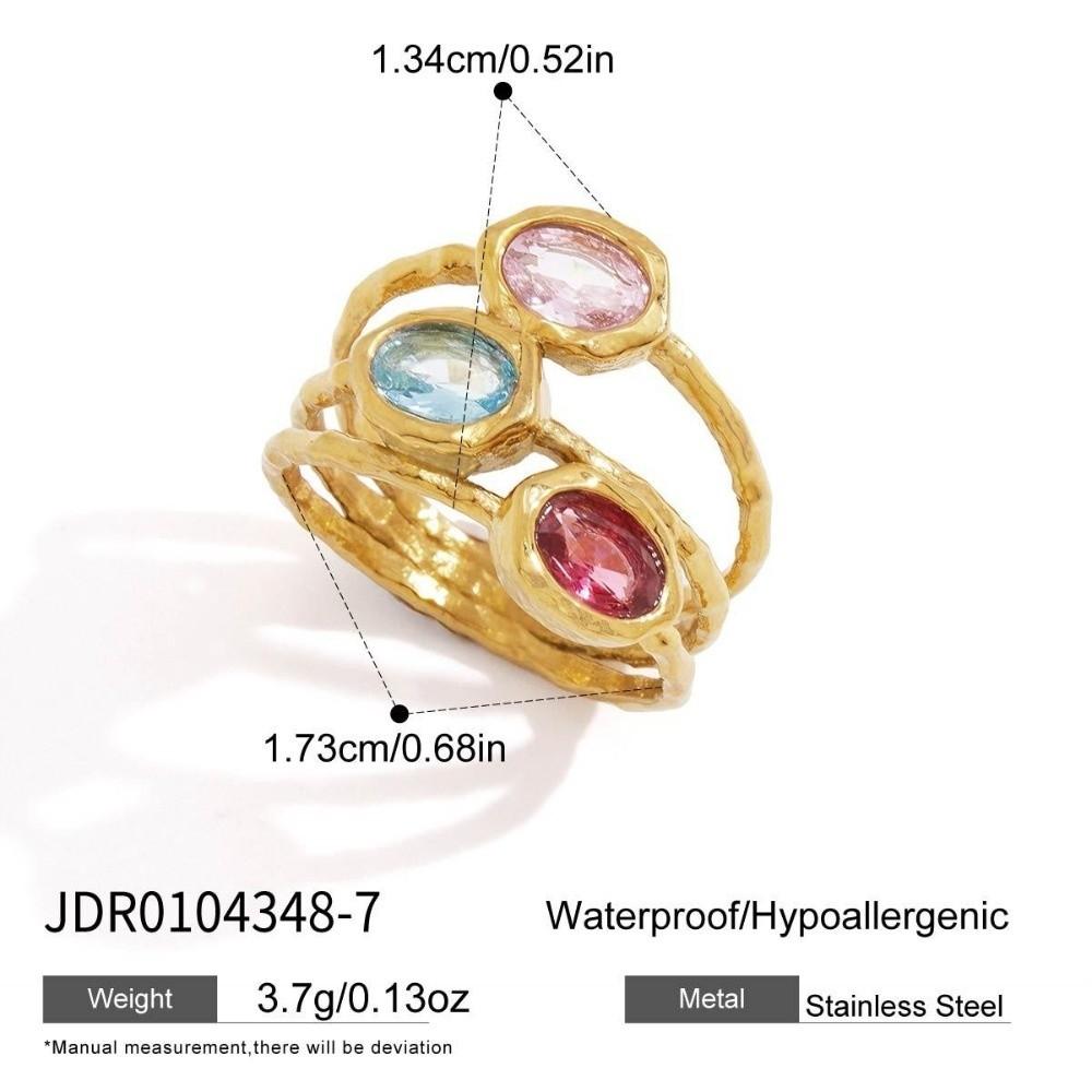 Lightweight Titanium Steel Ring Fade Resistant Hand Jewelry New Zircon Ring Birthday Gift