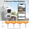 New EU 4K 9MP WIFI IP Camera Three Lens 8X Zoom Outdoor PTZ Camera HD AI Auto Tracking Security Camera P2P CCTV Surveillance ICSee