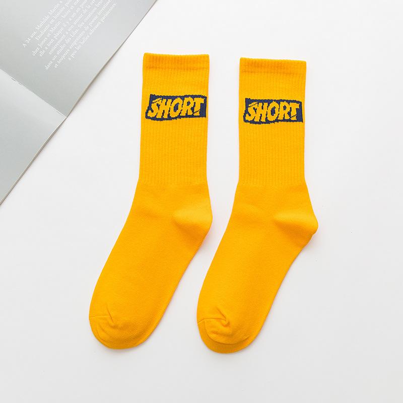 Korean style fashion Harajuku street hip hop socks unisex fun men's socks happy skateboard Chinese character letter ladies socks