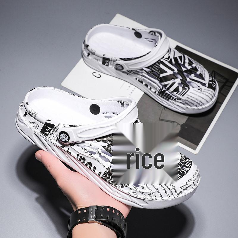 Men's Trendy Plus Size Closed-Toe Clog Sandals - Breathable Fashion Outdoor Slippers