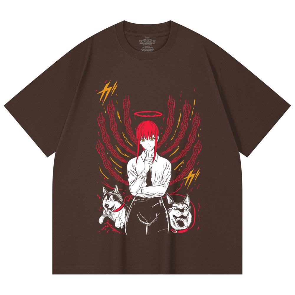 230 g/m² 100% Bavlna Muž s motorovou pilou V31 Potisk Makima Unisex Tílko z těžké bavlny
