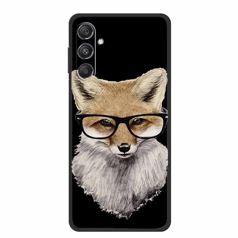 For Samsung Galaxy M36 A17 5G Case Flower Black Silicone Soft Back Cover For Samsung Galaxy S25 FE Plus Phone Case Coque Cartoon