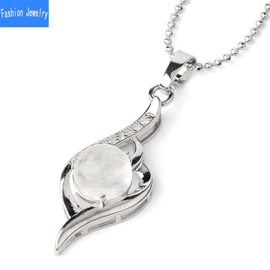 Collar con colgante de clavícula versátil de circonita de piedra de cristal natural