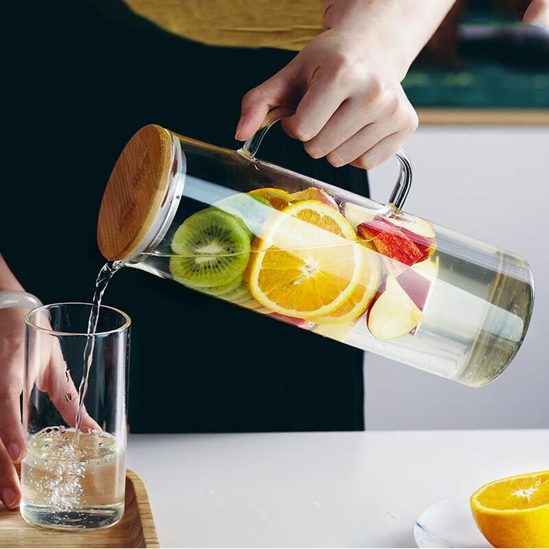 TLAKEHO Transparent Glass Cold Water Pitcher