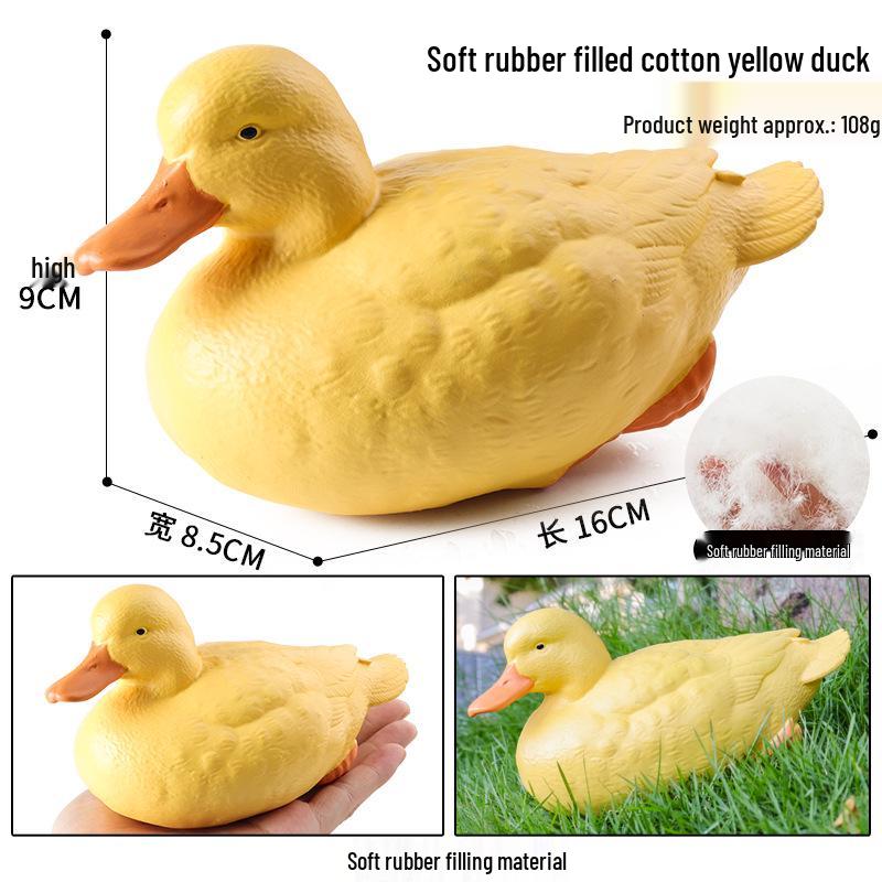 Realistic Farm Animal Models: Big Yellow Duck, Rooster, Turkey, Goose, and Swan
