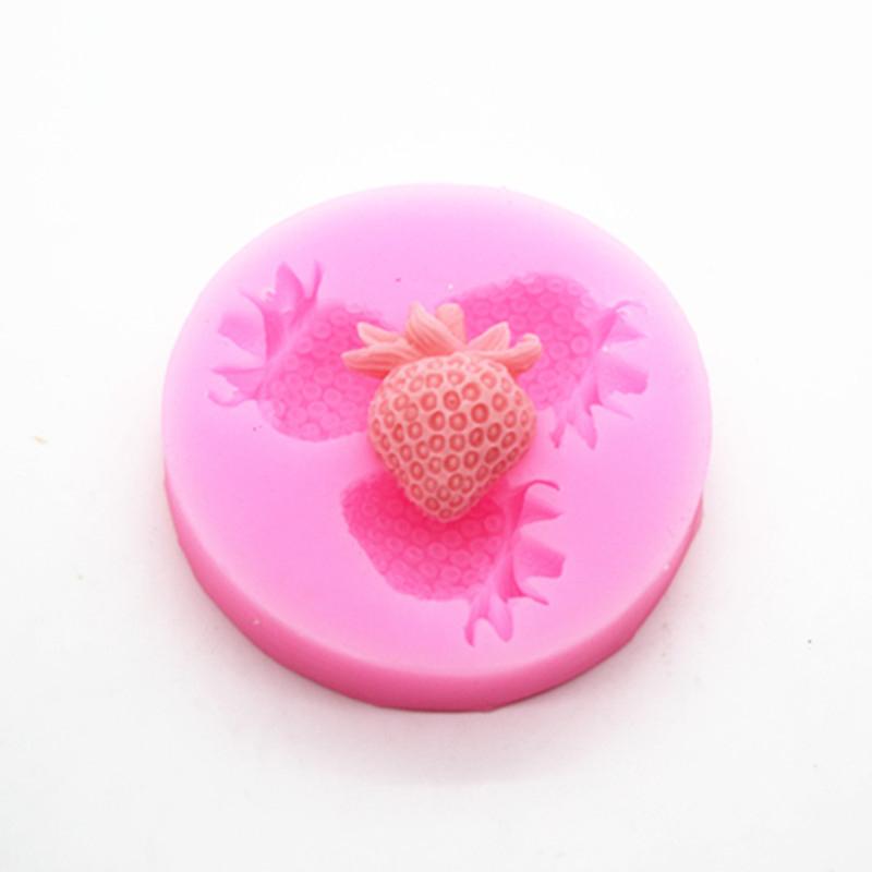 Tři otvory na jahody a ovoce Silikonová forma na výrobu cukru Pomůcky na fondant Formy na ovoce Formy na čokoládu na dorty Nástroje na zdobení