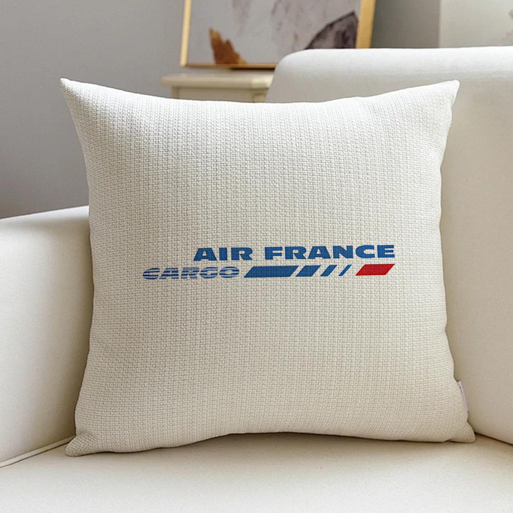 A-Air F-France Cushion Cover Natural Linen Pillowcase Set, All-In-One Decor For Sofa, Bedroom & Chair