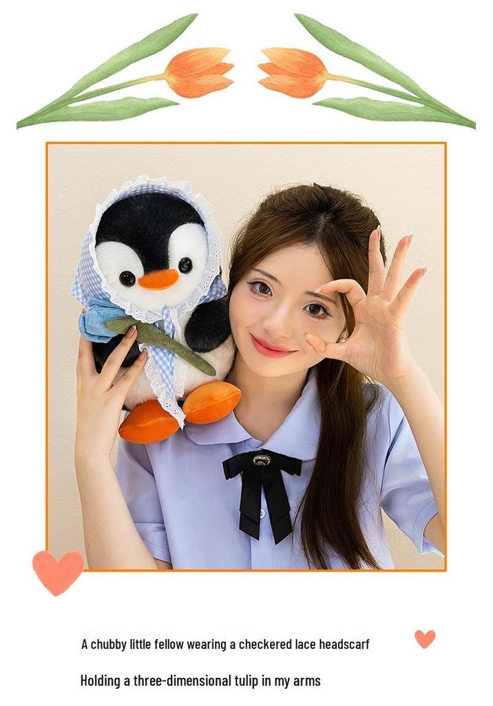 Tulip Penguin Plush Doll - Cute Comfort Toy for Kids, Perfect Girls' Birthday Gift