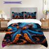Octopus Pattern Bedding Quilt Set Quilt Cover Pillowcase Home Decoration Birthday Gift (1 * Duvet Cover + 2 * Pillowcase, Without Core)