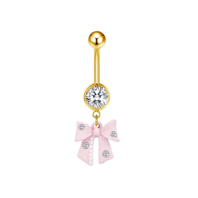 Gaibei Stainless Steel Star Bow Cat Paw Navel Ring