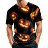 Men's Casual Short Sleeve Lightweight Breathable Crew Neck T-Shirt Halloween Pumpkin Print Pattern Comfortable Fit