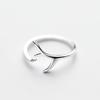 Fashion Antlers Smooth Temperament 925 Sterling Silver Jewelry Personality Geometric Branches Simple Opening Rings TYB002