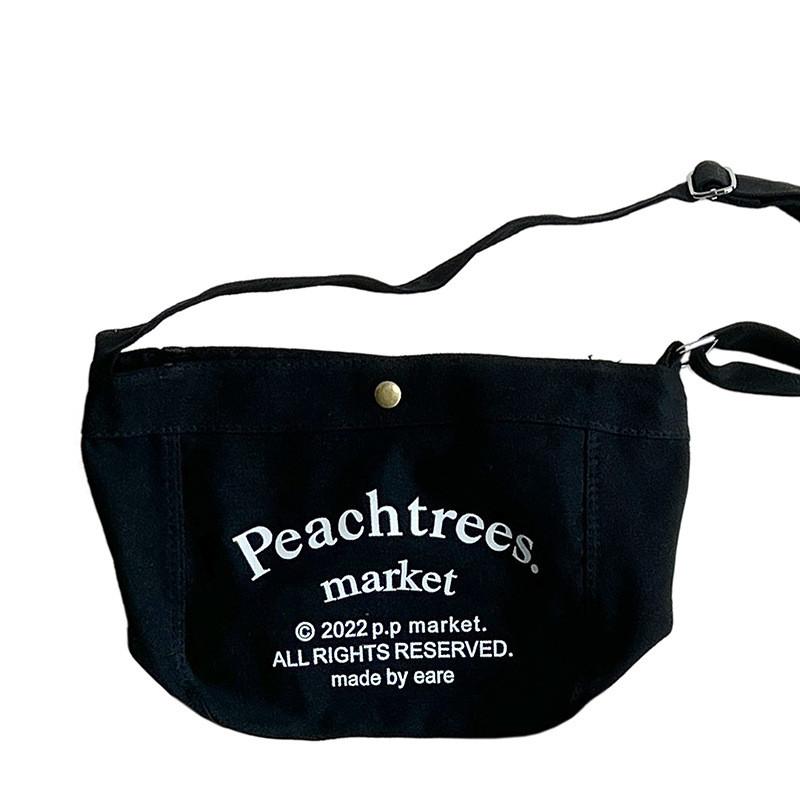 Pattern Children Letter Canvas Shoulder Bag With Large Capacity For Casual Daily