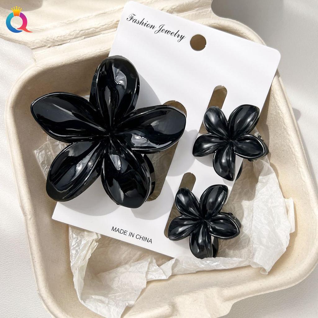 2 Pcs Hawaiian Flower Claw Clips for Women,Marble Vein Flower Hair Claw Clips for Thin Hair,Cute Beach Hair Accessories