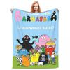 Coperta in Pile Corallo Barbapapa Morbida e Carina con Disegni Animati per Divano, Viaggio, Biancheria da Letto Leggera