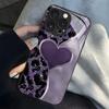 Purple Heart-Pattern Phone Case with Lens Protection Suitable for iPhone 16 15  14 Plus 13  12 12 Pro  11 11 Pro 11 Pro Max